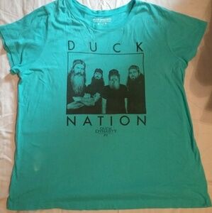 Duck Dynasty big  size mens blue t-shirt 4X